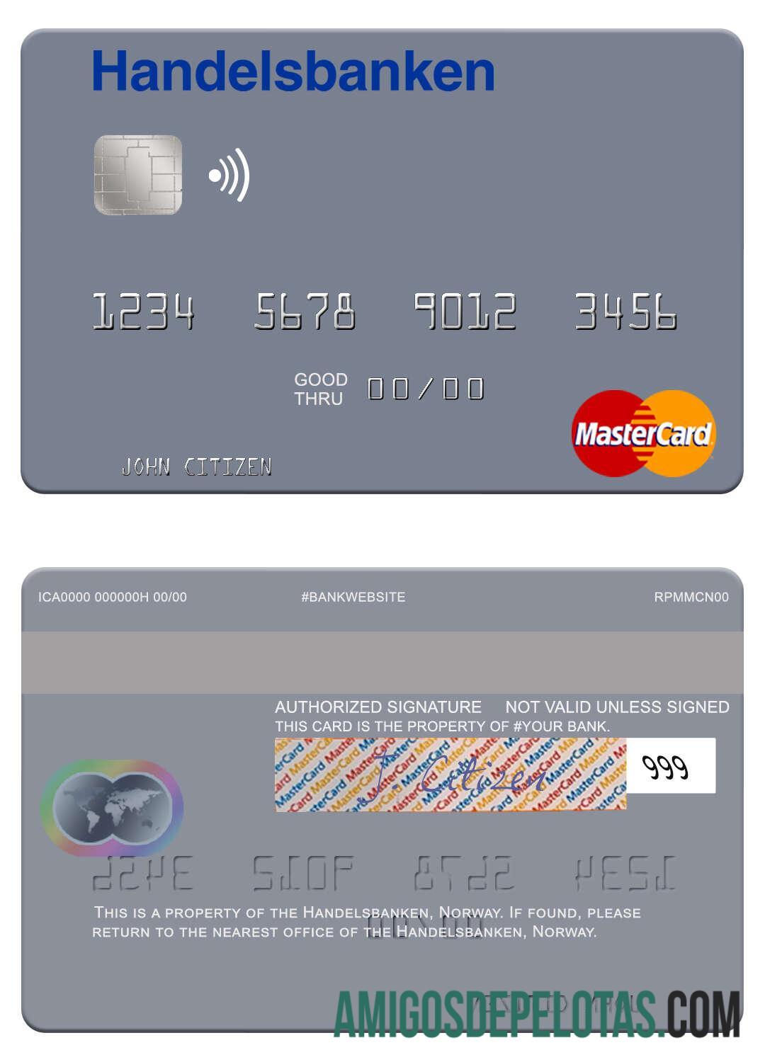 Norway Handelsbanken Mastercard real example